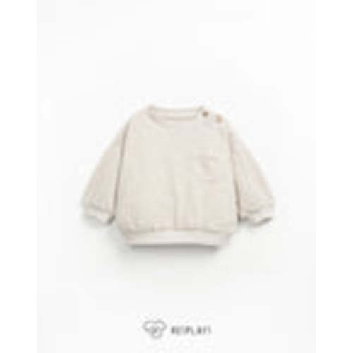 Re(Play) Sweatshirt with Chest Pocket - Latte | Caro Bambino