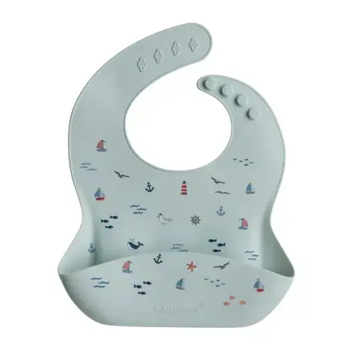 Silicone Bib - Set Sail by Loulou Lollipop – Pacifier Kids Boutique