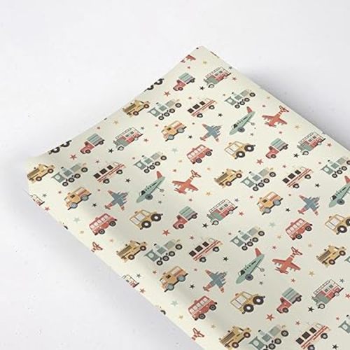 Cartoon Car Planes Trucks Train Pattern Baby Changing Pad Cover, Unisex Transportation Construction Car Nursery Diaper Changing Table Pad Mat Sheet for Boys Girls-16x32
