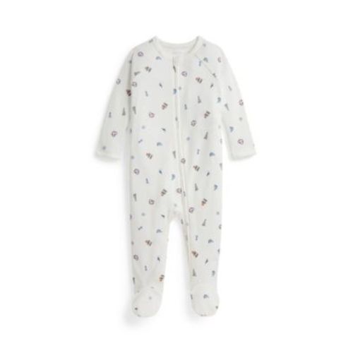 Baby Boys' Nautical-Inspired Print Footed Coverall