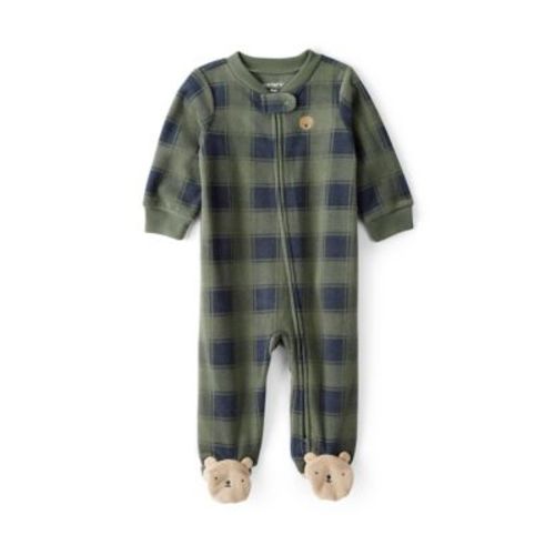 Baby Boys Microfleece Printed Footie Pajamas
