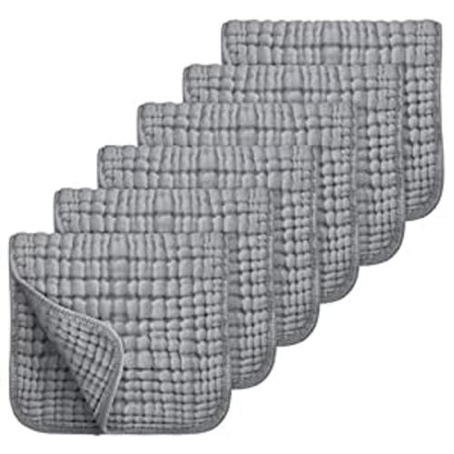 Amazon.com: Looxii Muslin Burp Cloths 100% Cotton Muslin Cloths Large 20''x10'' Extra Soft and Absorbent 6 Pack Baby Burping Cloth for Boys and Girls (Grey) : Baby