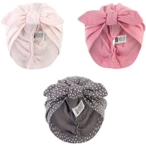Hudson Baby Infant Girls Turban Cotton Headwraps, 0-24 Months