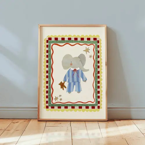 Sleepy Elephant Art Print