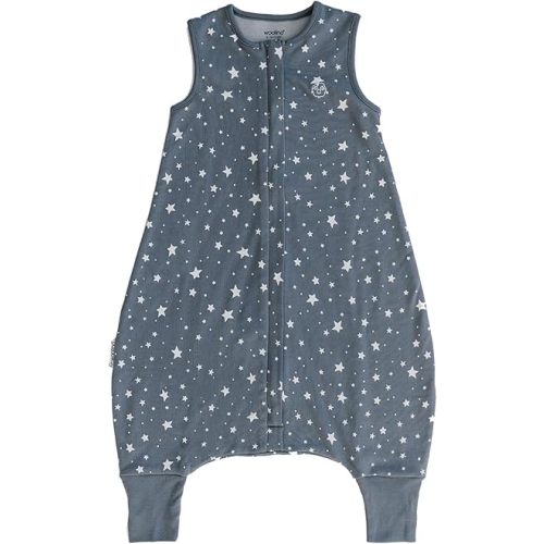 Woolino 4 Season Baby Sleep Bag or Sack with Feet, Australian Merino Wool and Organic Cotton, Toddler Sleeping Bag, 18-36m, Star Gray