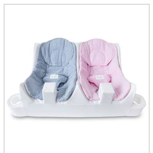 Table For Two - Twin Feeding System | Blue & Pink Striped