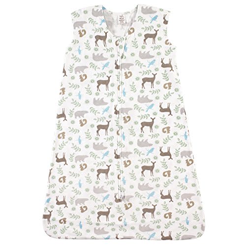 Touched by Nature Unisex Baby Organic Cotton Sleeveless Wearable Sleeping Bag, Sack, Blanket, Forest, 6-12 Months