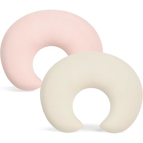 Susurration 2 Pack Nursing Pillow Cover,Ultra Soft and Stretchy Compatible with Boppy Breastfeeding Pillow,Comfortable and Skin-Friendly Slipcovers for Newborn Boys & Girls(Pink)