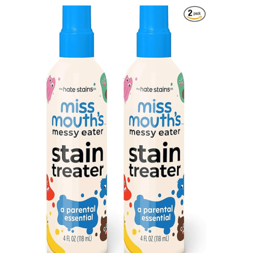 Miss Mouth's Messy Eater Stain Treater Spray - 4oz 2 Pack Stain Remover - Newborn & Baby Essentials - No Dry Cleaning Food, Grease, Coffee Off Laundry, Underwear, Fabric