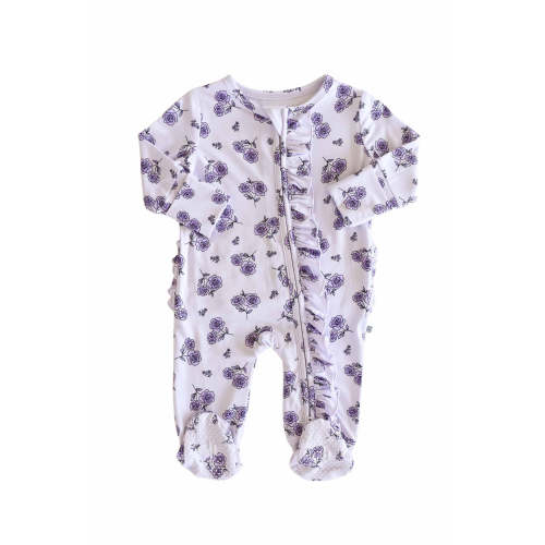 Ruffle Zipper Footie | Amethyst Garden