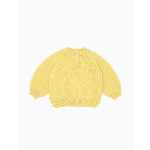 Quarter Button Sweater in Lemonade