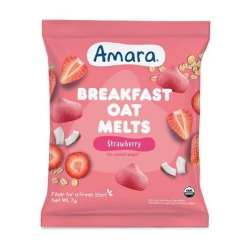 Amara Organic Breakfast Oat Melts Strawberry Baby Snack - 7g