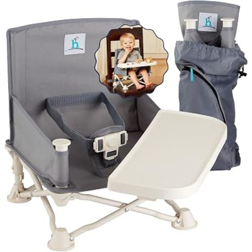 OmniBoost Booster Seat with Tray, Travel High Chair, Baby Chair, Grey