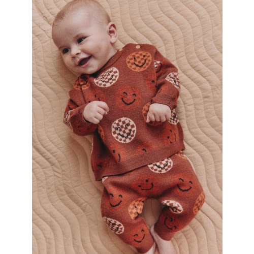 Rust Brown Knitted Top and Leggings Set (0mths-2yrs)