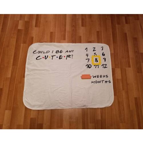 Friends themed baby milestone blanket