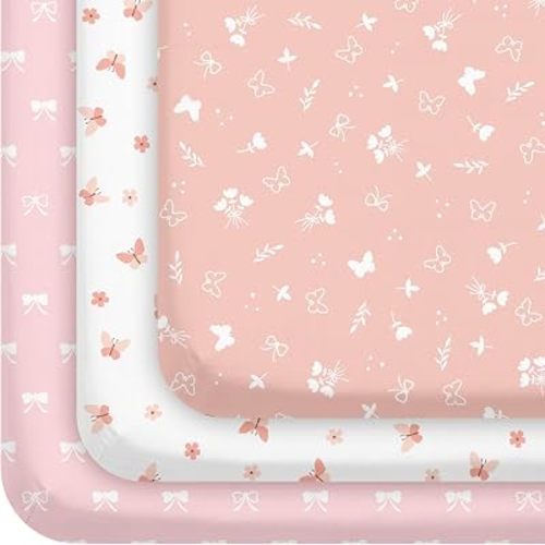 3 Pack Baby Crib Sheets for Boys Girls 52x28 Fitted Crib Sheet