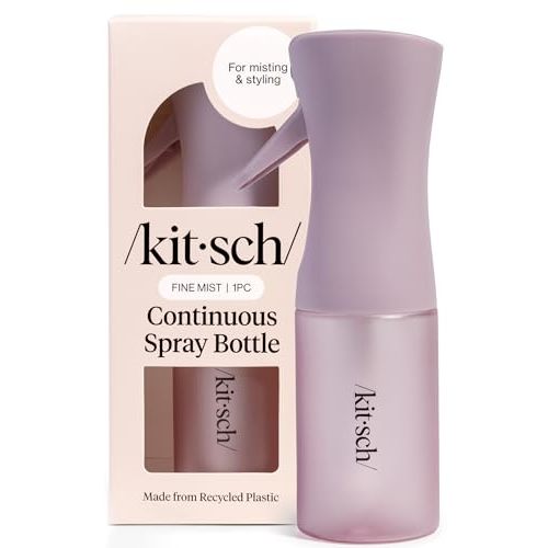 Kitsch Continuous Spray Bottle for Hair – Fine Mist Water Mister & Water Spray Bottle – Recycled Hair Spray Bottle – Spray Bottles for Cleaning, Styling, Plants & More – Sheer Violet, 150ml