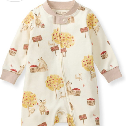 Burt's Bees Baby Boys Sleep and Play Pajamas, 100% Organic Cotton, One-piece PJs, Diagonal Zip Up Loose Fit Footie