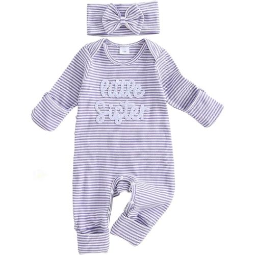 Baby Girl Winter Clothes Newborn Preemie Going Coming Home Outfit Ruffle Mitten Sweater Romper Cute Knit Jumpsuit