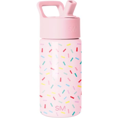 Simple Modern Kids Summit Water Bottle with Straw Lid | 14oz Stainless Steel Cup Insulated Tumbler for Toddlers, School | Confetti