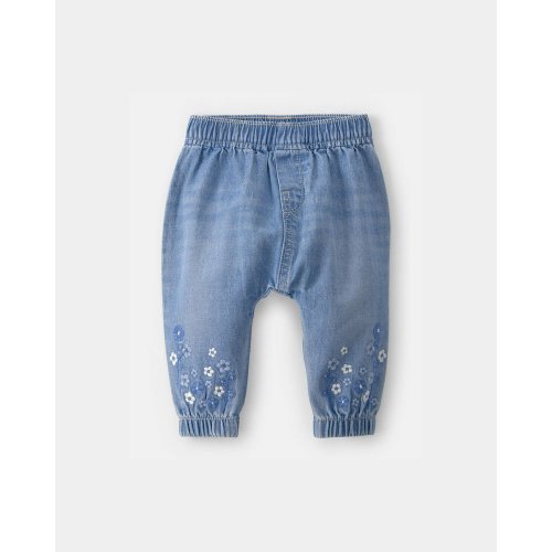 Baby Girl Floral Pull-On Denim Jogger - Medium Wash - OshKosh B'gosh | Carter's