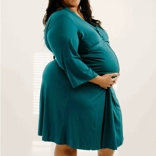 Lila Labor & Postpartum Gown in Deep Teal