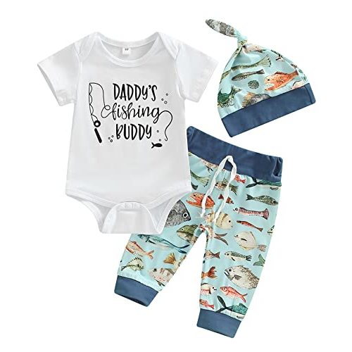 SAYOO Western Newborn Baby Boys Cowboy Outfit Cow Print Letter Bodysuit Long Leggings Cap 3pcs Infant Boy Country Clothes