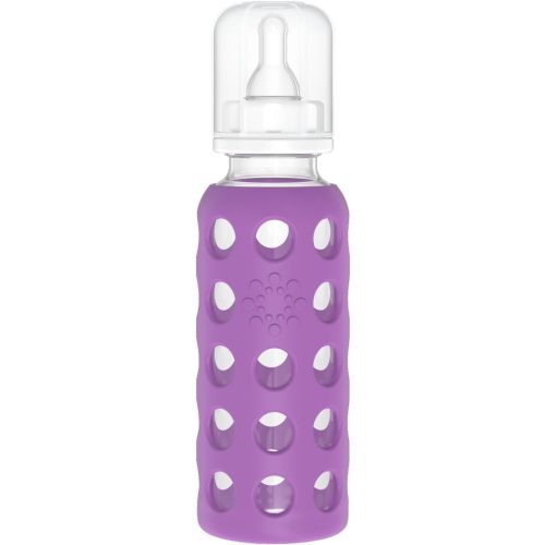 Lifefactory 9oz Glass Baby Bottle with Stage 2 Nipple, Kale