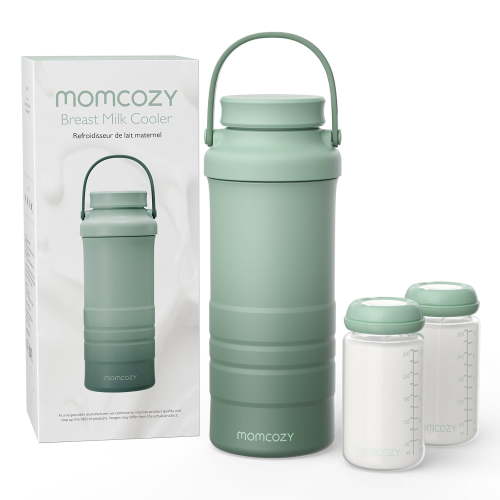 Momcozy 22oz Portable Breast Milk Cooler, Life Saver with 360° Total Cooling, Larger Capacity Travel Breastmilk Chiller with 2pcs Baby Bottles, Green - Walmart.ca