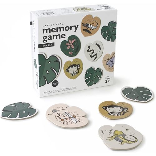 Wee Gallery Woodland Memory Matching Game - Memory Card Game for Kids 3-5 & Up, 40 Acorn-Shaped Cards Kids Memory Game Memory Match