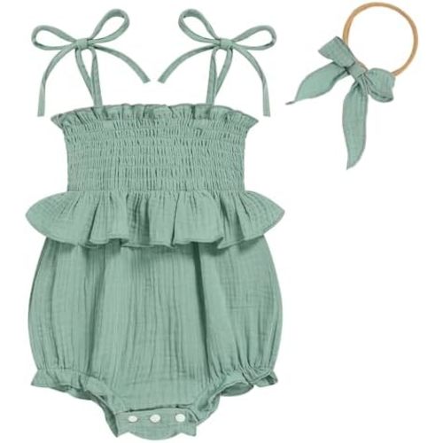 Baby Girl Romper Ruffle Newborn Girl Bodysuit Jumpsuit Baby Girl Clothes Outfit 0-18M