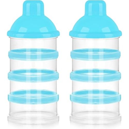 Accmor Formula Dispenser On The Go, 4 Compartments Stackable Formula Container for Travel, Baby Milk Powder Kids Snack Container, BPA Free