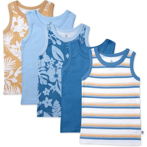 HonestBaby Unisex-Baby Sleeveless Muscle T-Shirts 100% Organic Cotton for Infant Baby and Toddler Boys, Girls