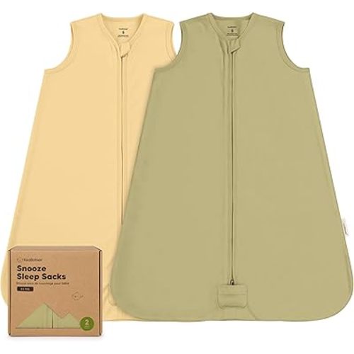 2-Pack Baby Sleep Sacks, Zipper Wearable Blanket - 0.5TOG Organic Cotton, Lightweight, Soft Cozy Infant Sleeping Sack 3-6 months, Easy to Wear Small Newborn Transition Swaddles Sleepsacks (Avocado)