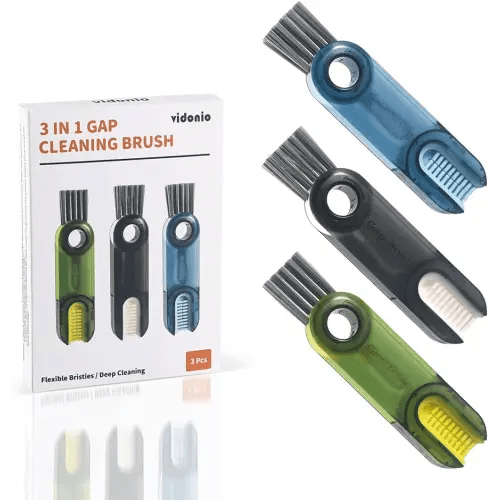 3 in 1 Cup Lid Gap Cleaning Brush Set, Multifunctional Insulation Bottle Cleaning Tools, Mutipurpose Tiny Silicone Cup Holder Cleaner, Home Kitchen Cleaning Tools (3Pcs)