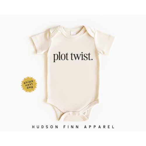 Plot Twist Baby Onesie®, Funny Baby Announcement Bodysuit, Minimalist Surprise Reveal Bodysuit, Grandparents Reveal Gift, Newborn, Infant