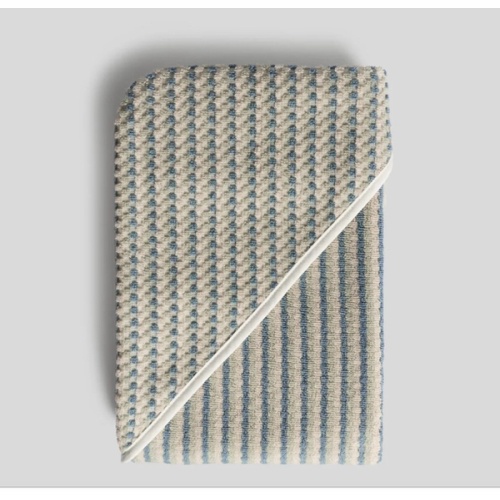 Organic Mini Mosaic Hooded Toddler Towel: Wave + Sage (blue/Green)