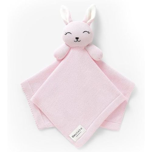 Organic Plush Lovey Security Blanket – Ultra-Soft Comfort Blanket for Newborns & Toddlers, Plush Snuggle Toy for Soothing, Perfect for Boys & Girls (Bunny - Pink)
