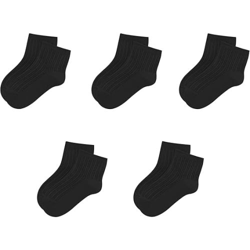 SERISIMPLE Viscose Bamboo Stretch Kids Ankle School Kids Crew Socks Breathable Boy Girl 5 Pairs