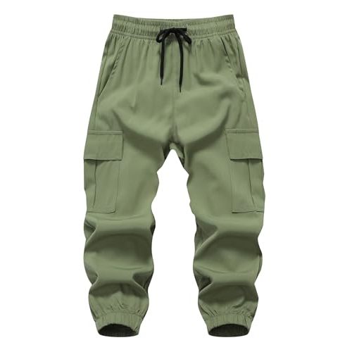 XiaoLongRen Baby Boys Cargo Joggers Pants Toddler Quick Dry Lightweight Hiking Pants Kids Pull On Sweatpants