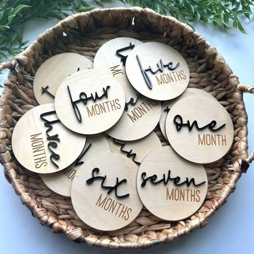 Wooden Milestone Cards, Baby Milestone Cards, Baby Shower Gift, Newborn Photo Prop