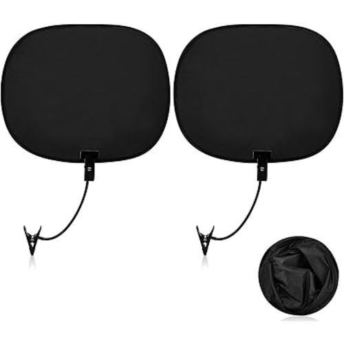 Amylove 2 Pcs Laptop Sun Shade, Laptop Visor for Working Outside with Flexible and Adjustable Clips Stand Shade Cover for Notebook Portable Computers Beach Chairs, Pets and Strollers (Black)