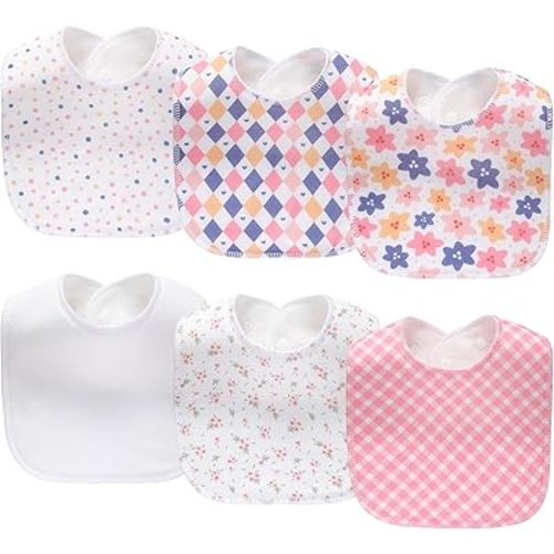 8 Pack Baby Bibs Unisex Adjustable with Snaps Ultra Soft Absorbent Drooling Teething for Boys and Girls