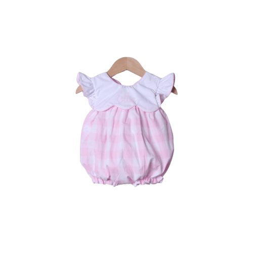Pink Buffalo Check Ruffle Bow Bubble