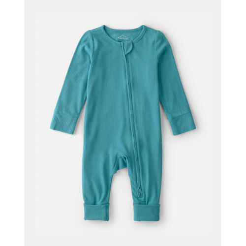 Baby PurelySoft 2-Way Zip Snug Fit Sleep & Play Pajamas - Blue | Carter's