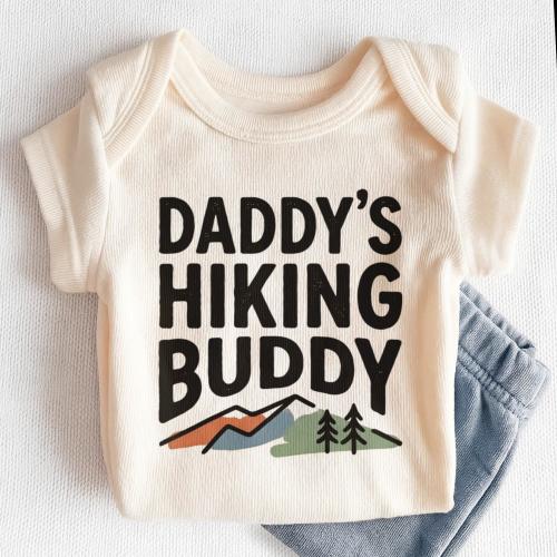 Daddy's Hiking Buddy Baby Onesie - Cute Outdoor Adventure Bodysuit