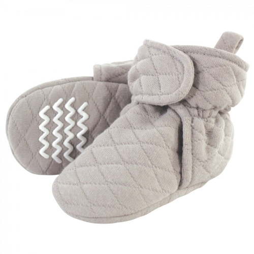 Hudson Baby Baby and Toddler Quilted Booties, Gray, 0-6 Months