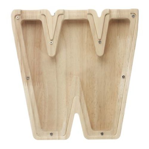 Unique Bargains Wooden Alphabet Money Saving Box Party Decorative Bank Letter W