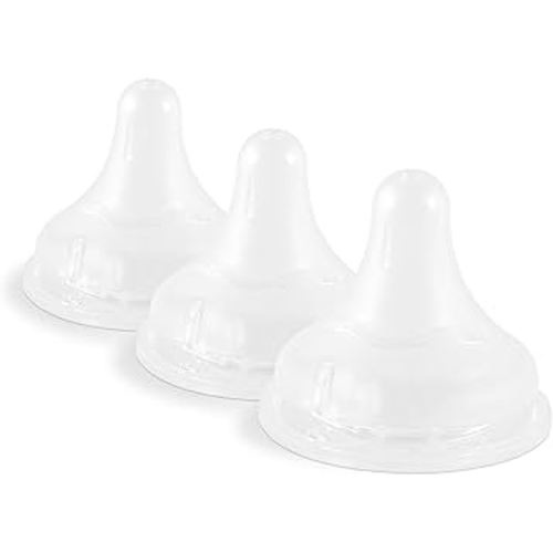 Pigeon Silicone Nipple (Stage 2) with Latch-On Line, Nurture & Nest, Natural Feel, 1+ Months, 3 Counts
