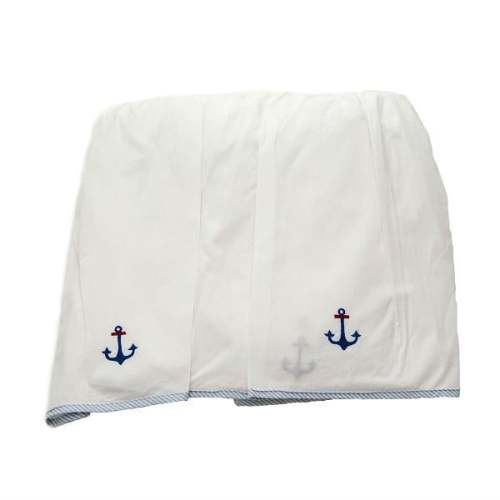 Crib Bed Skirt Nautical With Blue Trim | Gordonsbury – Gordonsbury USA